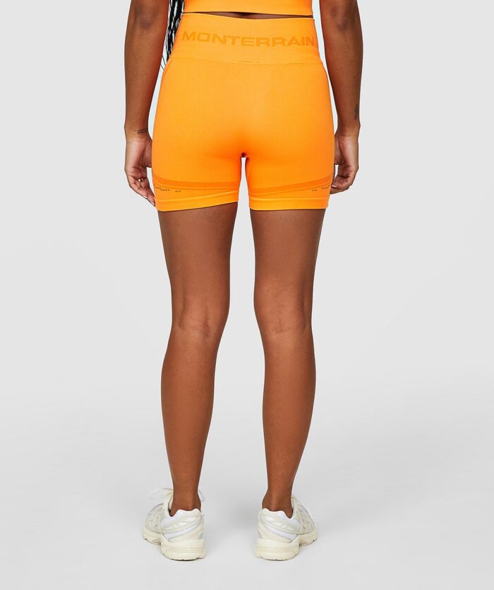 Monterrain Womens Ultra 4 Inch Seamless Orange Short