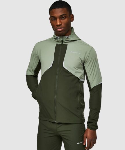 Monterrian Vent Woven Running Green Hoodie