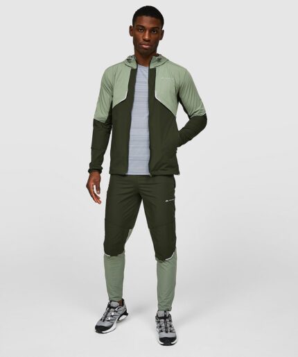 Monterrian Vent Woven Running Green Hoodie