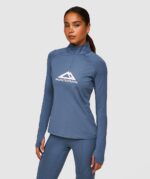 Monterrain Womens Glide Quarter Zip Long Sleeve T-Shirt Blue